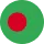 Green recycling symbol with a red dot in the center on a gray background.